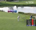 Rasmus Højgaard picks wedge over putter from on the green