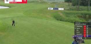 Johanna Gustavsson holes monster putt at the 13th
