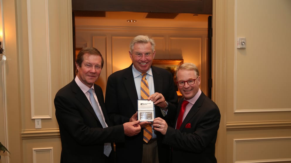 From left to right: George O'Grady, Peter Oosterhuis and Keith Pelley