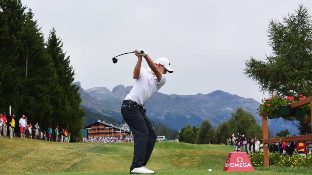 Matt Fitzpatrick on the tee at the Omega European Masters